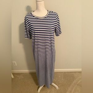 EUC Pomander Place (Tuckernuck) Blue and White Striped Dress